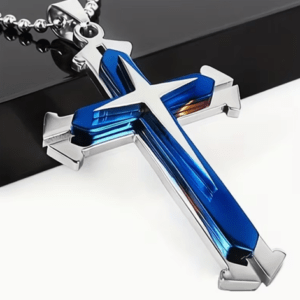 Stainless & Acrylic- Multi-Layered Cross Necklace