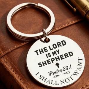 Mirror End Stainless Steel Inspirational Religious Keychain
